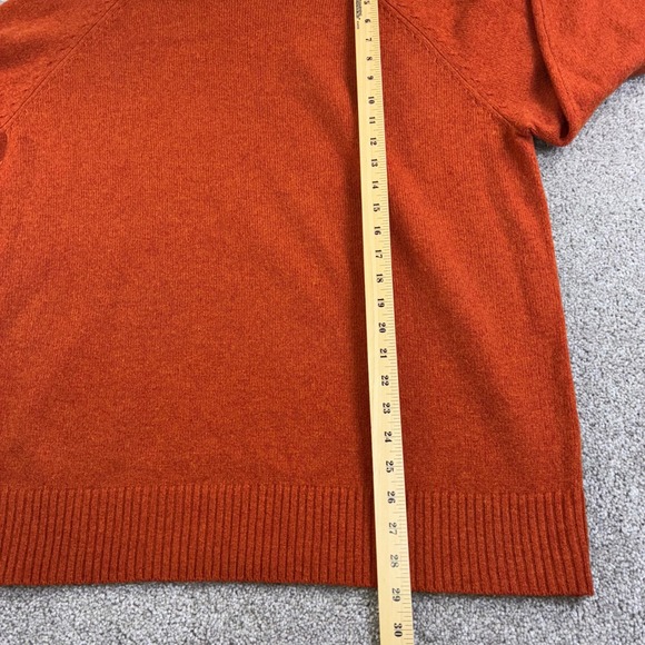 J. Crew Men XL Orange 100% Lambswool Crewneck Sweater Raglan Knit Classic Casual - Picture 3 of 8